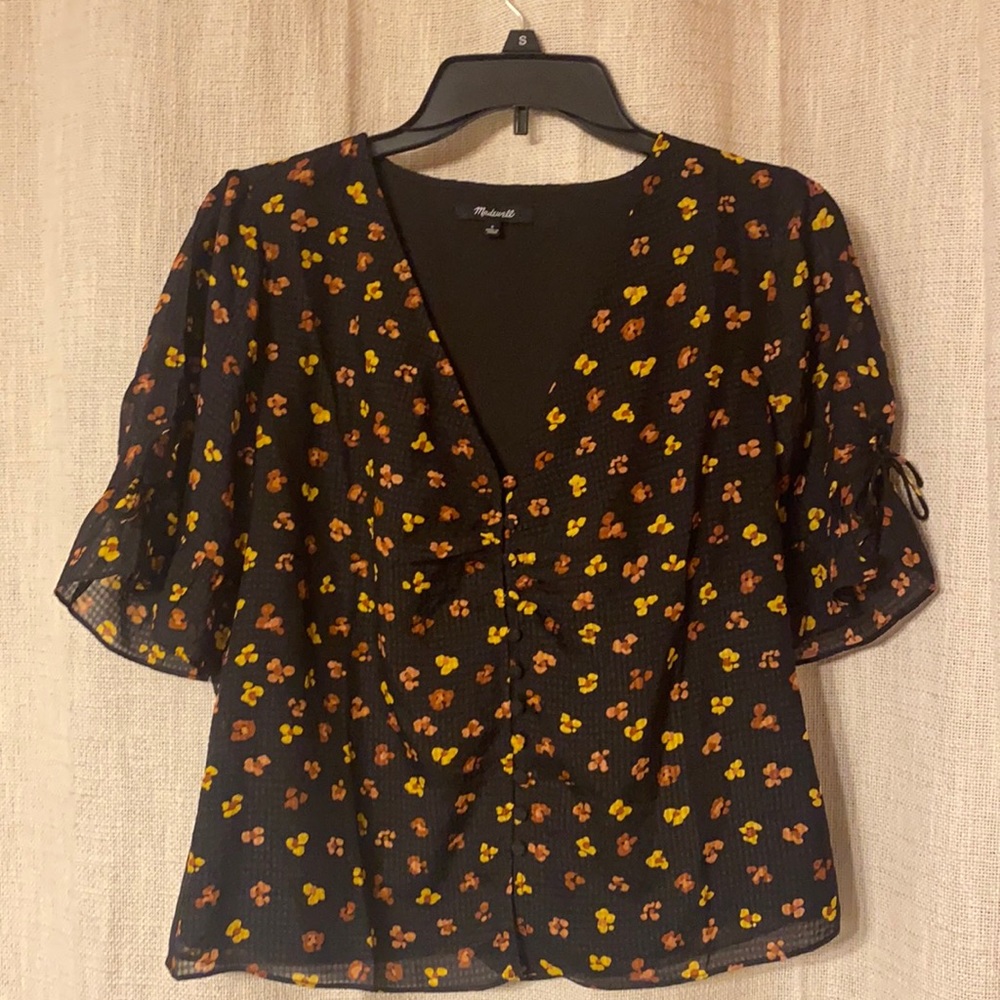 Madewell Button-Front Blouse, Size Small, like new.